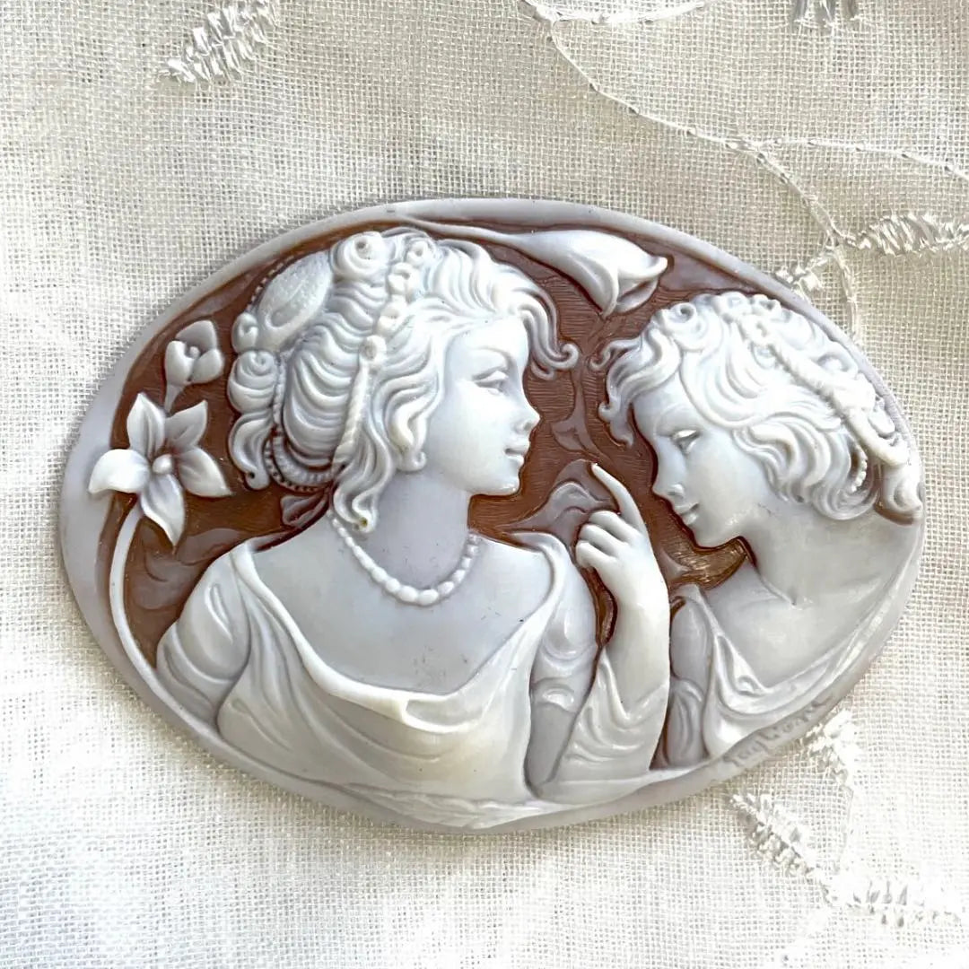 ◆Shell Cameo Venus Ruth Vintage Art Sculpture Artwork Antique