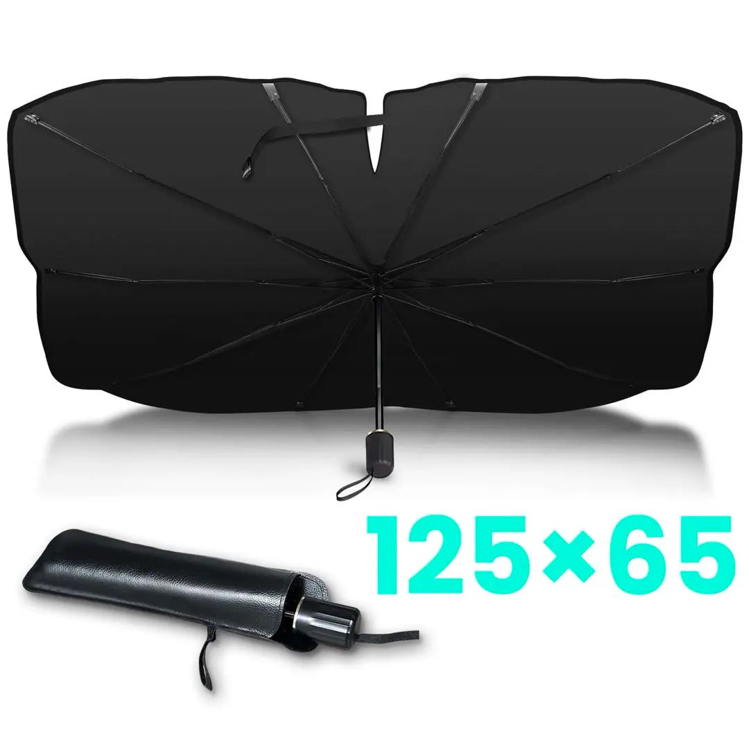 Sunshade for car Folding umbrella type Pouch with porch Towel shading heat shield UV cut | 車用サンシェード 折りたたみ傘型 ポーチ付き タオル 遮光 遮熱 UVカット