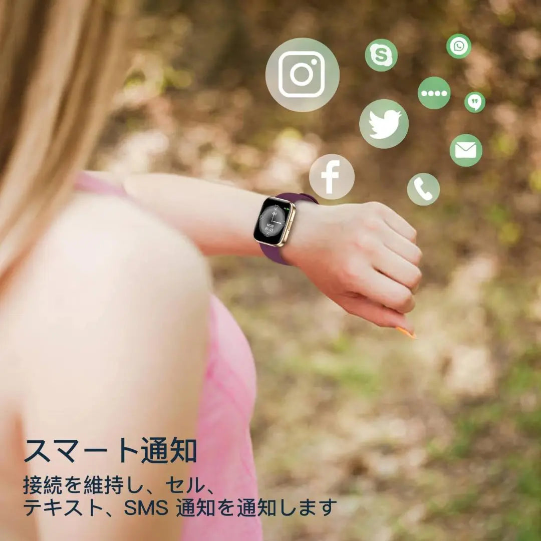 Smartwatch IP68 waterproof function compatible with iOS & Android