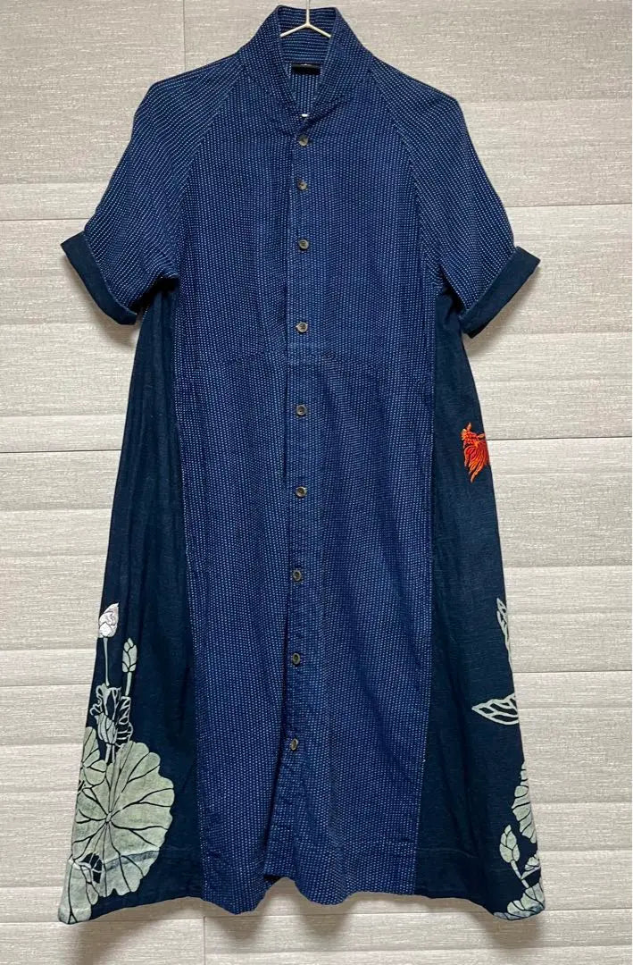 Ostia Japan Clothing Vestido Azul Marino Bordado | オスティアジャパン 衣 ワンピース ネイビー 刺繍