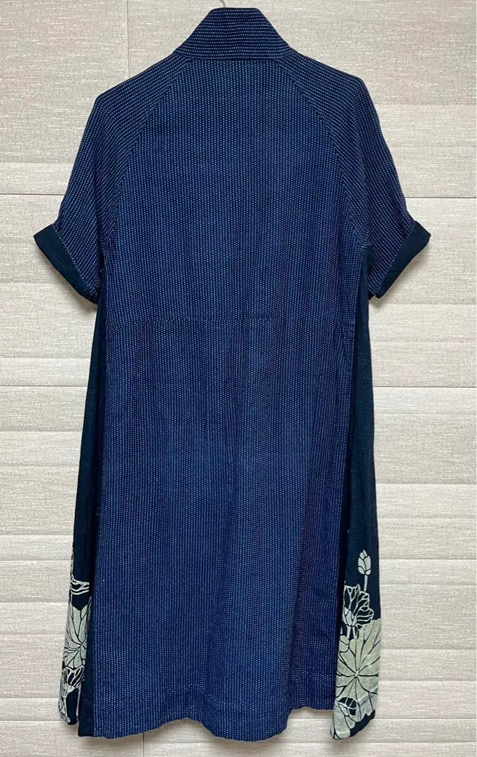 Ostia Japan Clothing Dress Navy Embroidery | オスティアジャパン 衣 ワンピース ネイビー 刺繍