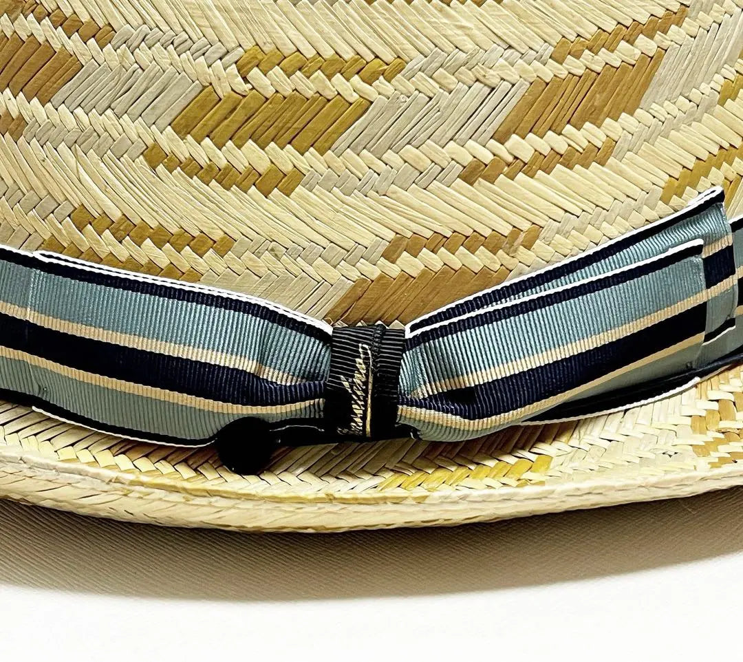 《Borsarino》 Nuevo Sombrero Panamá Italiano de Hierba Natural Sombrero de Paja de Trigo 57 (M) | 《ボルサリーノ》新品 イタリア製 天然草 パナマハット 麦わら帽子 57(M)