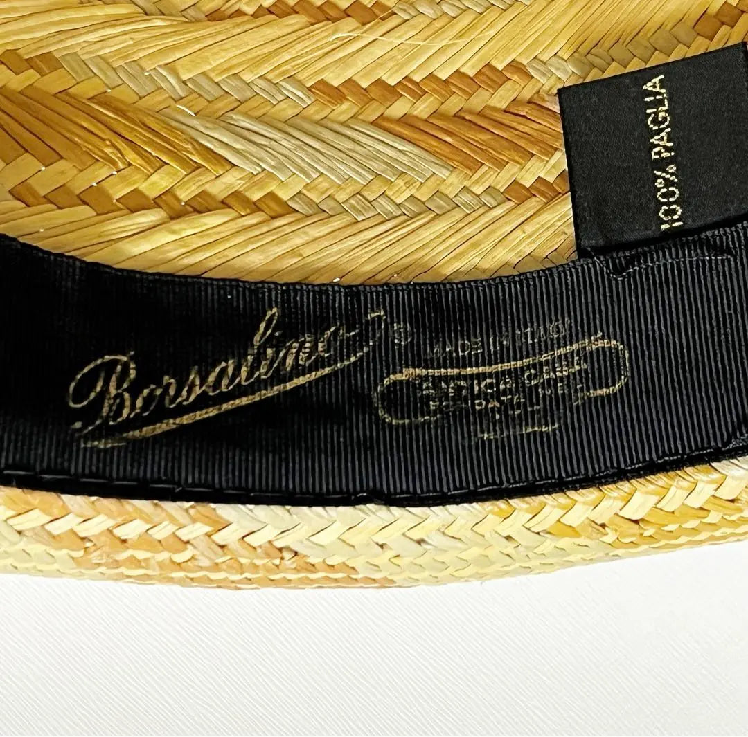 《Borsarino》 Nuevo Sombrero Panamá Italiano de Hierba Natural Sombrero de Paja de Trigo 57 (M) | 《ボルサリーノ》新品 イタリア製 天然草 パナマハット 麦わら帽子 57(M)