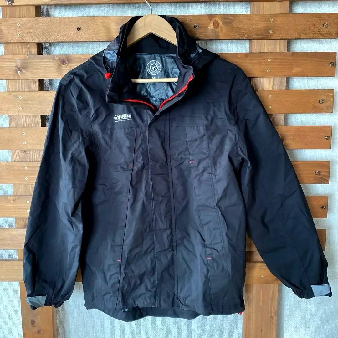 Repner, rainwear, waterproof jacket, hooded, outdoor, black, beautiful condition★