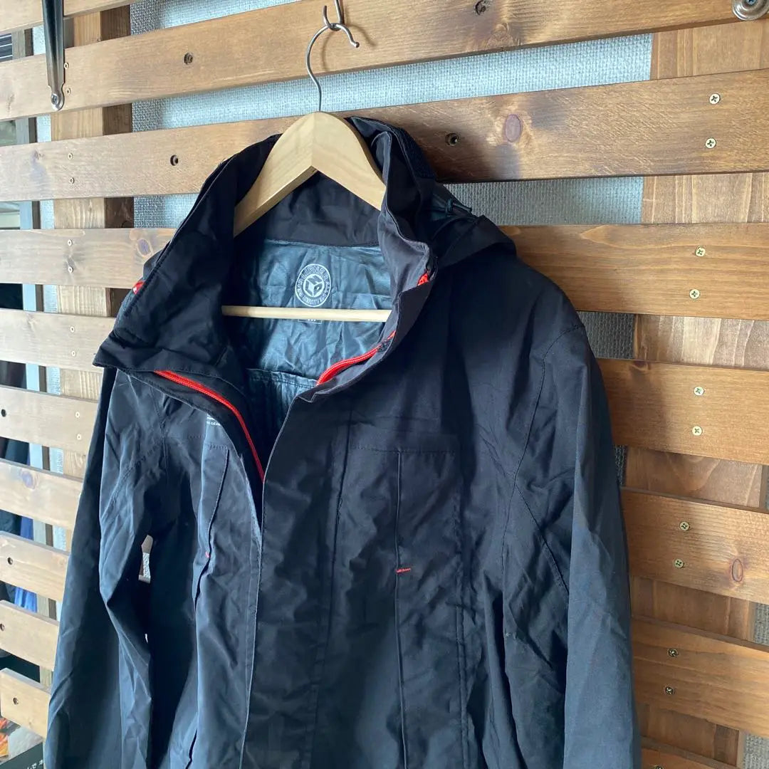 Repner, rainwear, waterproof jacket, hooded, outdoor, black, beautiful condition★