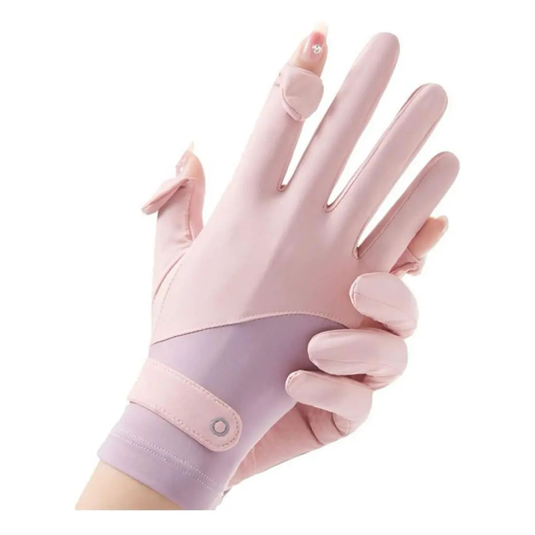 Guantes suaves con corte UV Sin dedos Protector solar con protección UV compatible con teléfonos inteligentes para mujeres | 清涼uvカット手袋 指なし レディース スマホ対応 紫外線対策 日焼け止め