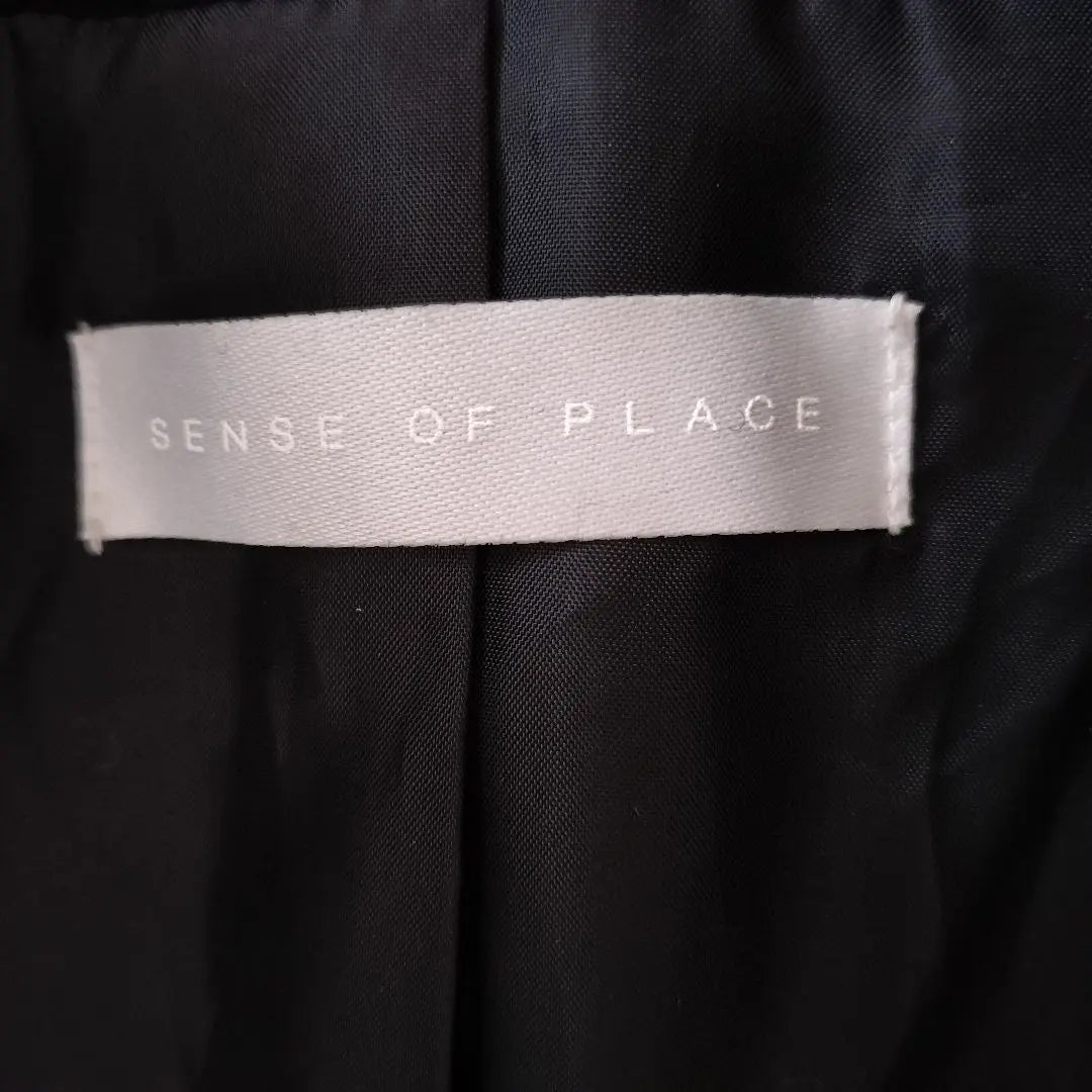 ✨Sense of Place✨Long coat, no collar coat [F] Black coat, outerwear