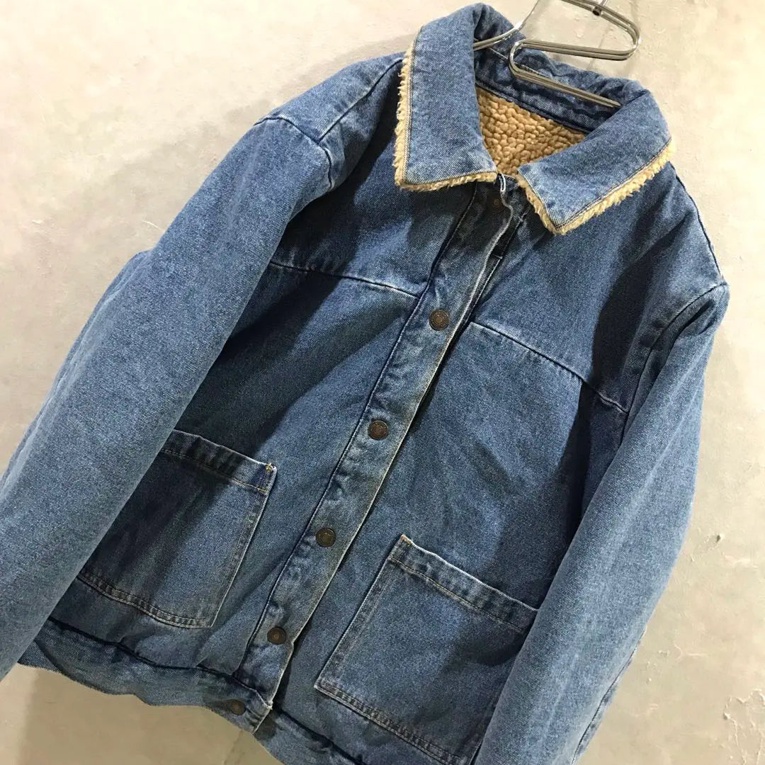 Boa denim jacket coverall US used clothing about XL