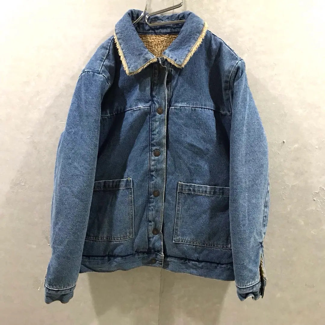 Boa denim jacket coverall US used clothing about XL