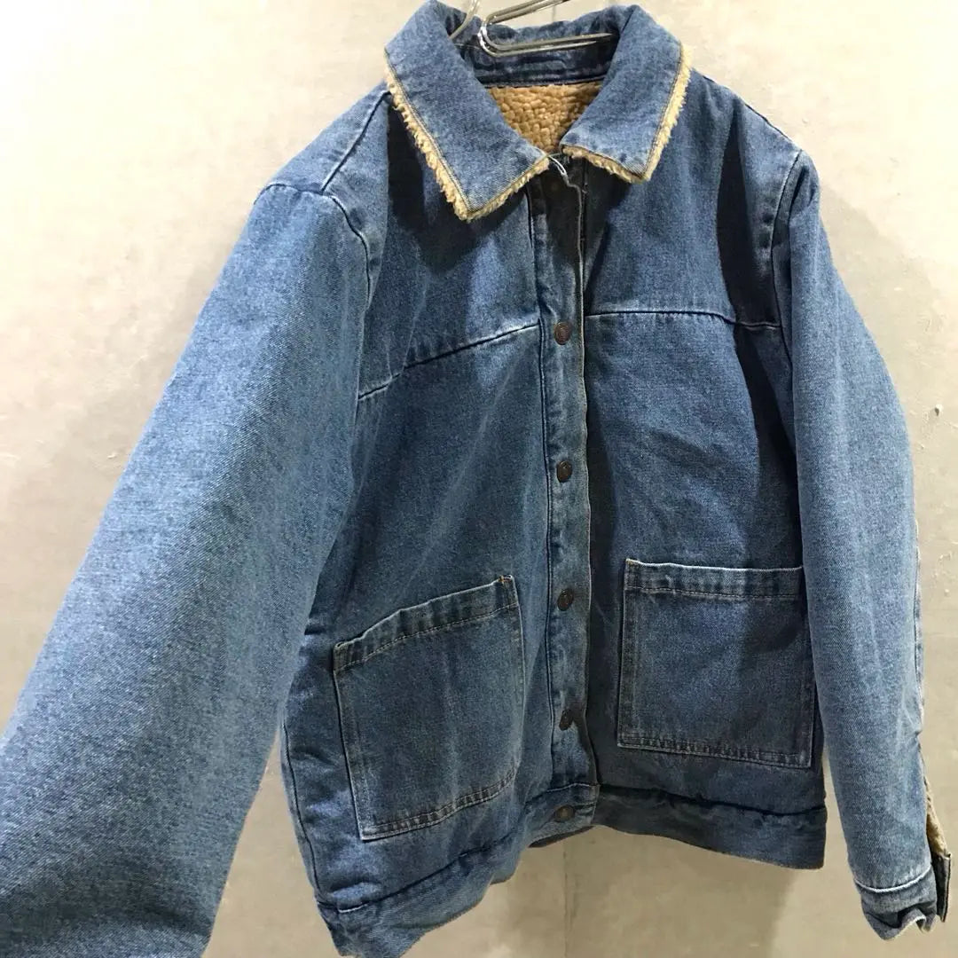 Boa denim jacket coverall US used clothing about XL