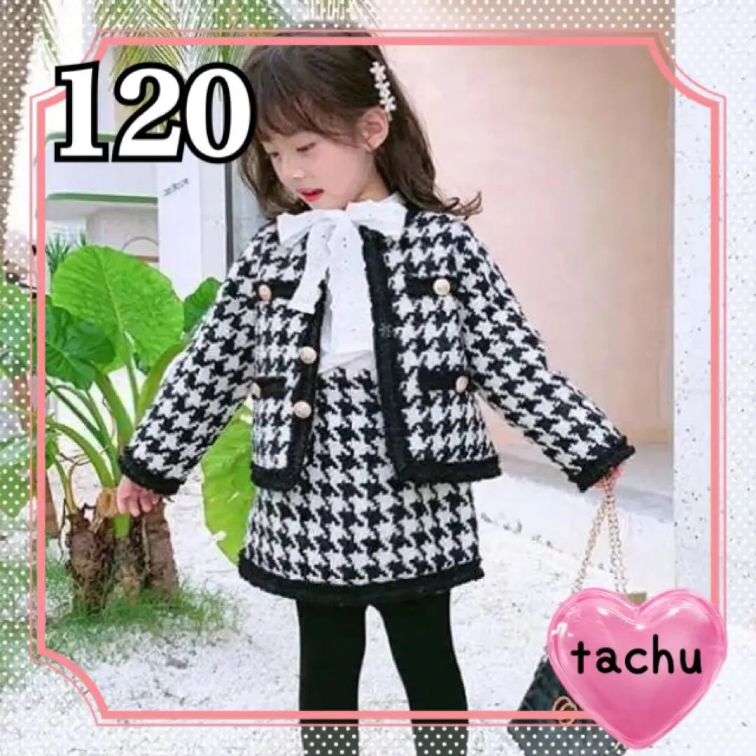 120 Girl Chido Quad pattern Formal Suit Upper and lower graduation graduation ceremony entrance ceremony