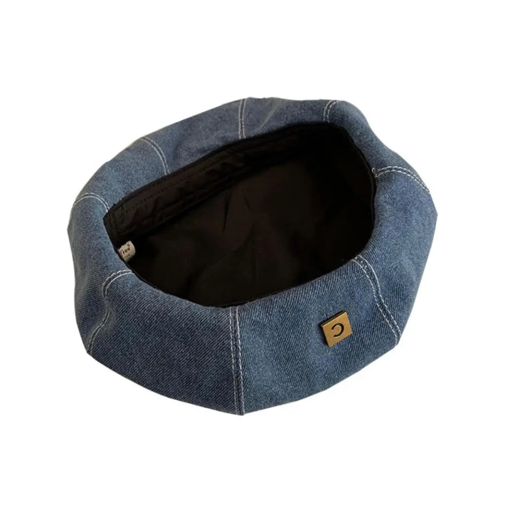 Denim Hunting Women's Simple Korean Hat Beret