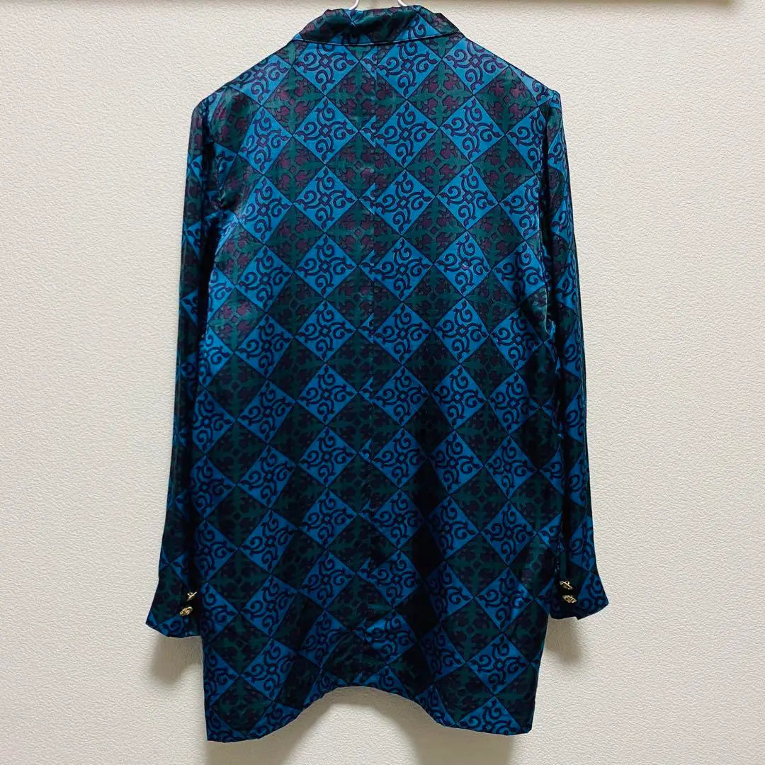 One-of-a-kind 80s vintage Rich field all-over silk tailored jacket