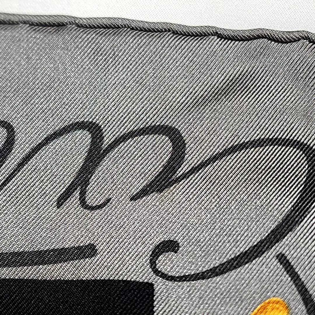 ★Cartier★ Scarf Leopard Leopard Logo Check Silk Grey