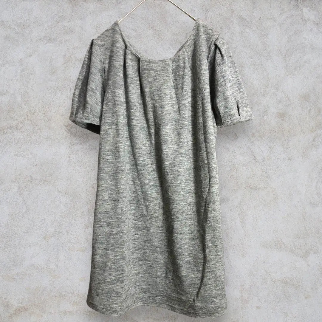 A22222 Mamike Coco Short Sleeve Tunic [38] Puff sleeve gray | a22222 ママイクコ パリ 半袖チュニック【38】パフスリーブ グレー