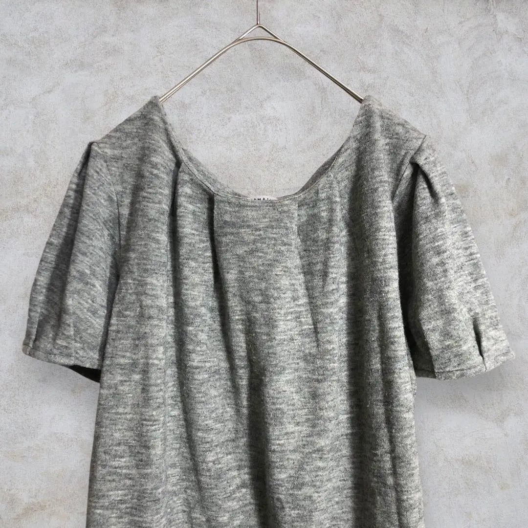 A22222 Mamike Coco Short Sleeve Tunic [38] Puff sleeve gray | a22222 ママイクコ パリ 半袖チュニック【38】パフスリーブ グレー