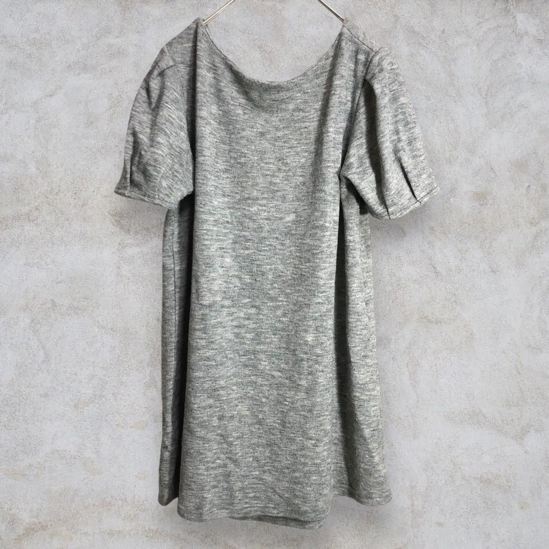 A22222 Mamike Coco Short Sleeve Tunic [38] Puff sleeve gray | a22222 ママイクコ パリ 半袖チュニック【38】パフスリーブ グレー