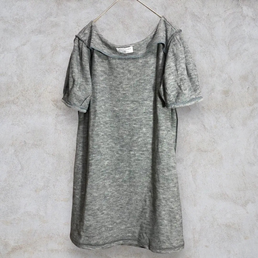 A22222 Mamike Coco Short Sleeve Tunic [38] Puff sleeve gray | a22222 ママイクコ パリ 半袖チュニック【38】パフスリーブ グレー