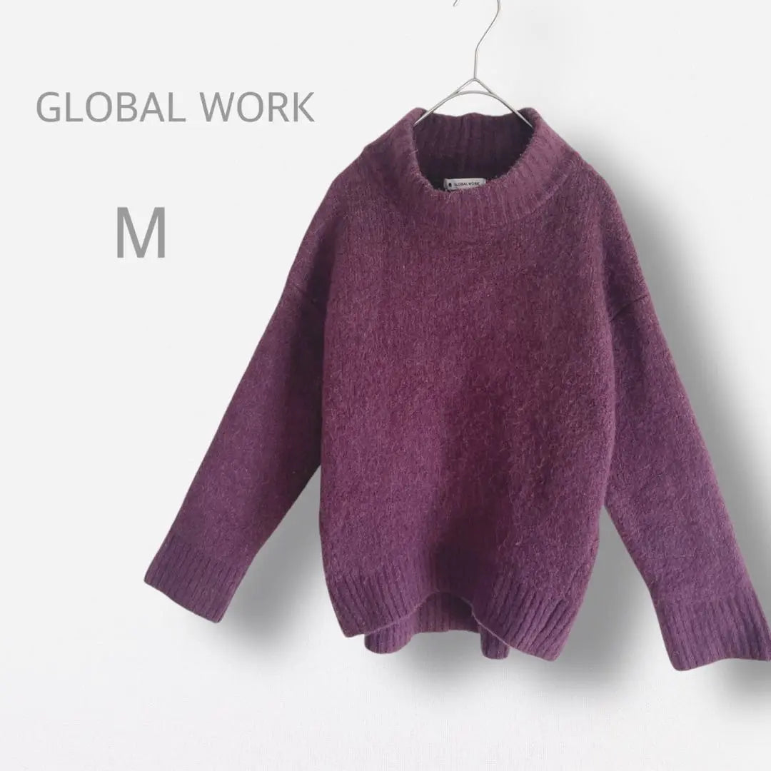 [GLOBAL WORK] Mock neck knit alpa car blend natural material | 【GLOBAL WORK】　モックネック　ニット　アルパカブレンド　天然素材