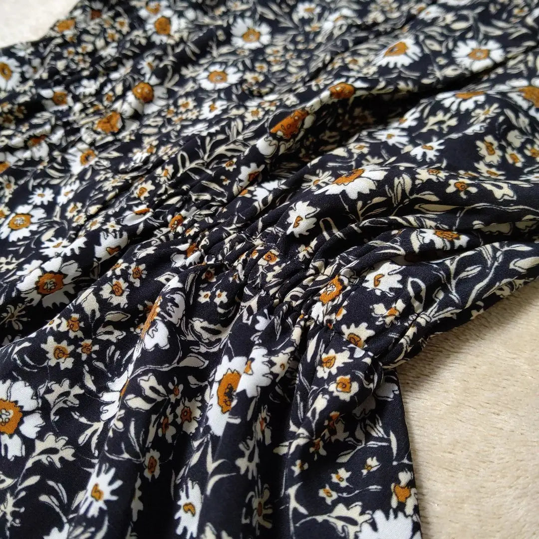 Vestido de manga corta, estampado floral, estilo retro, cintura elástica, talla única