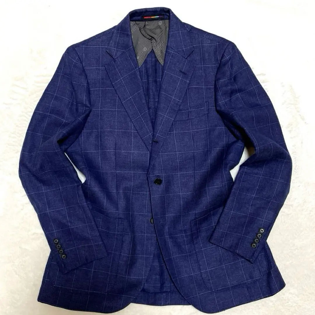 [Popular] UK REDA fabric Orihica Tailored Jacket Linen 3B Navy Check L