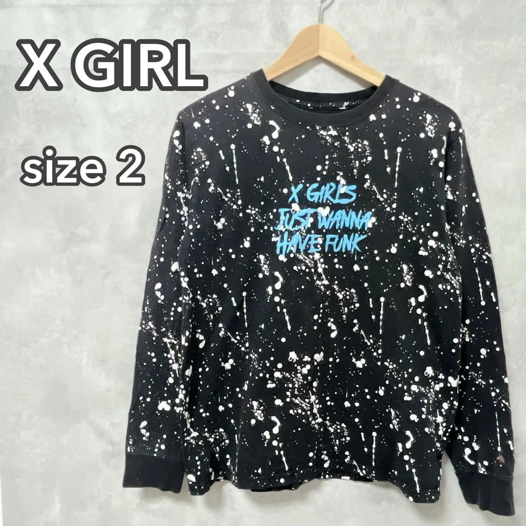 X GIRL Splatter Pattern Long Sleeve T -shirt Size 2 M X Girl Ron T | X GIRL スプラッター柄 長袖Tシャツ サイズ2 M エックスガール　ロンT