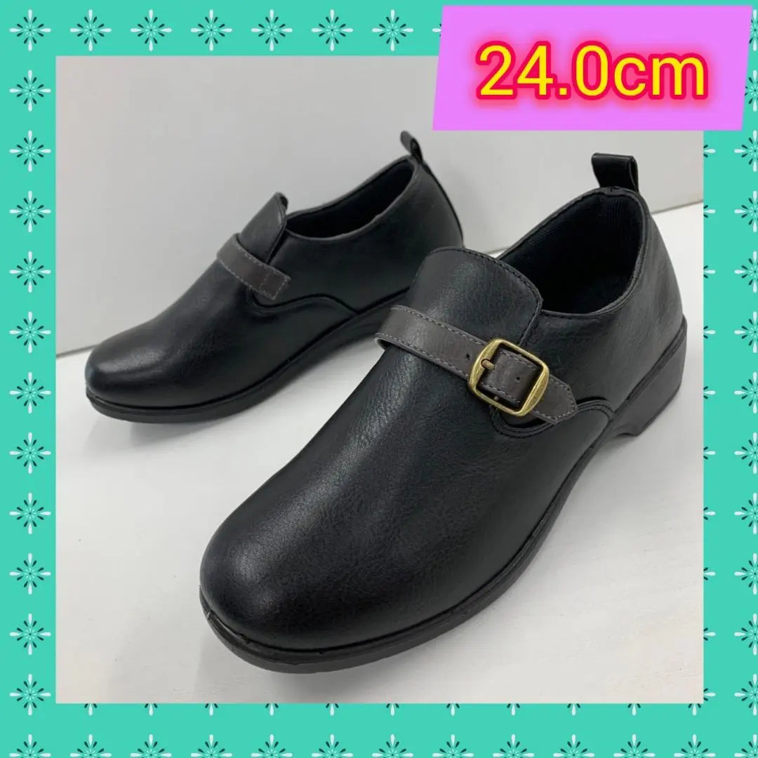 24.0cm New★Ladies★Beautiful slip-ons★Loafers★Shoes★Black