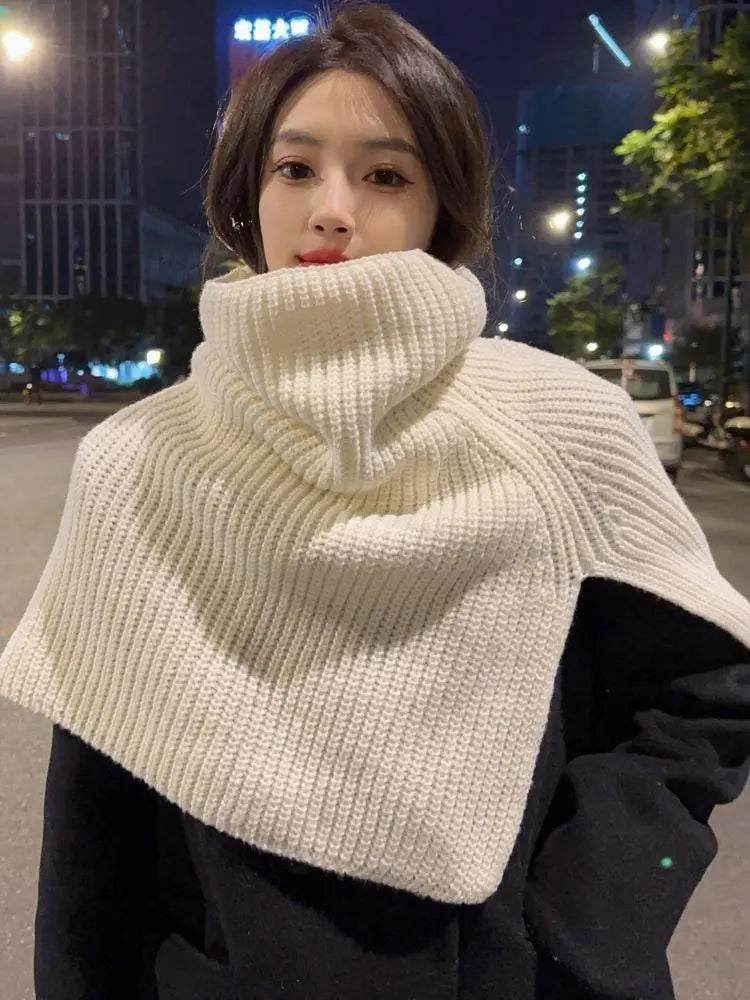 ☆Shipped within 24 hours☆ Off-white knit snood neck warmer turtle