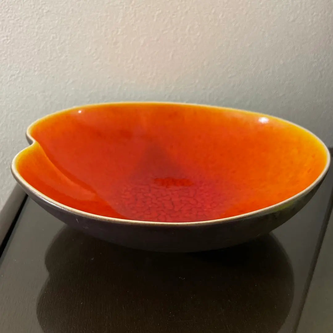 Orange Heart-shaped plate Shallow plate