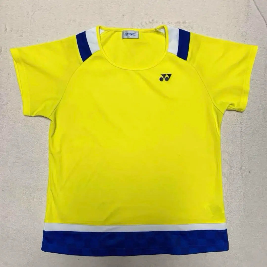 Hermosa camiseta de juego Yonex para mujer, color amarillo, talla L