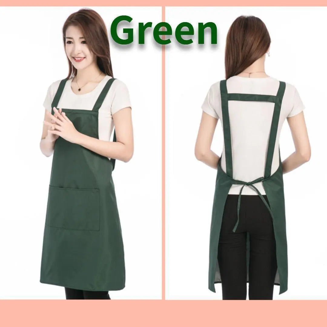 Apron H type cafe apron waterproof simple green stylish plain adult