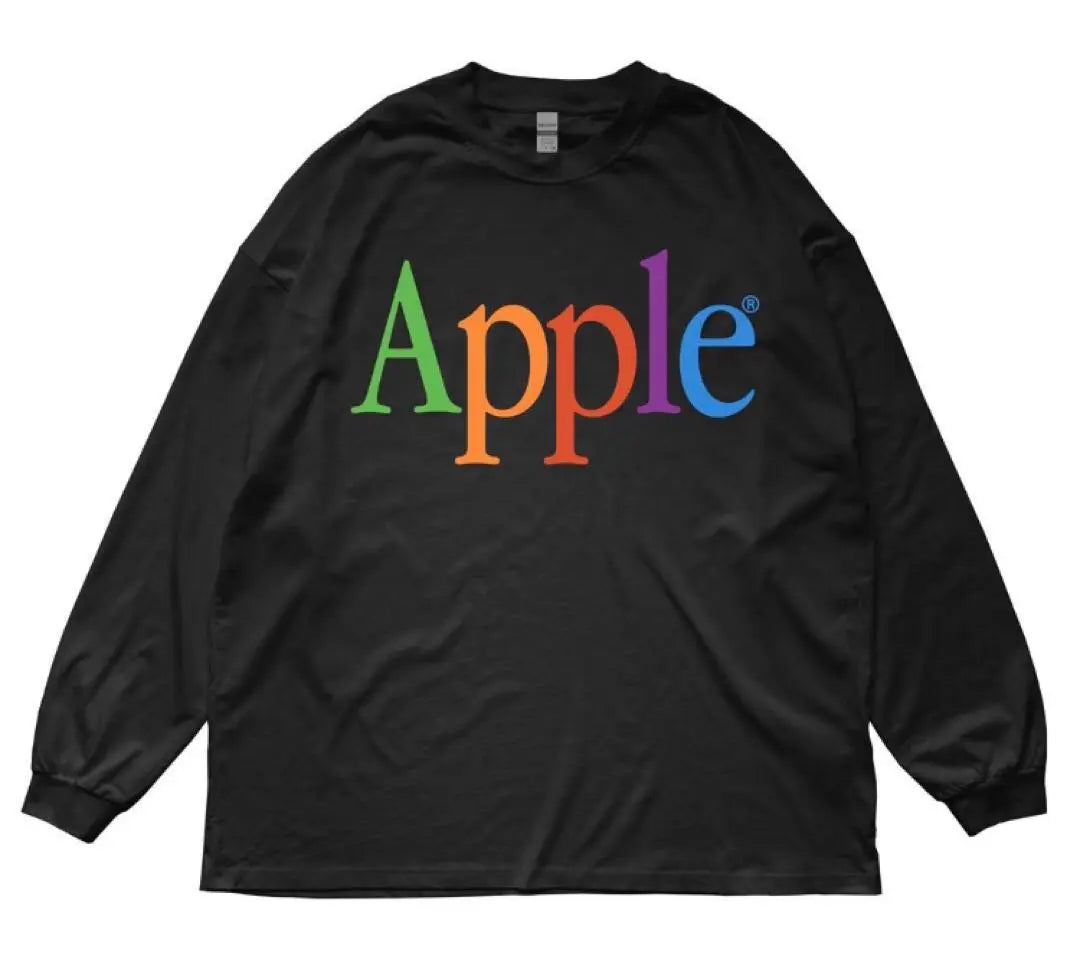 Used clothes [Apple] Apple colorful logo long sleeve cut -sew