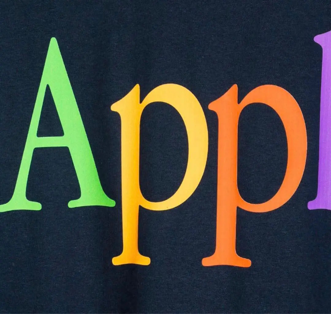 Used clothes [Apple] Apple colorful logo long sleeve cut -sew