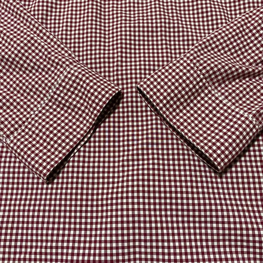 Beautiful condition Ralph Lauren Gingham Check Long Sleeve BD Shirt Pony Logo Embroidered Red