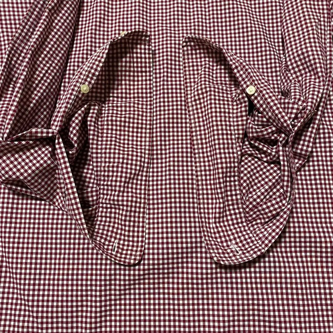 Beautiful condition Ralph Lauren Gingham Check Long Sleeve BD Shirt Pony Logo Embroidered Red