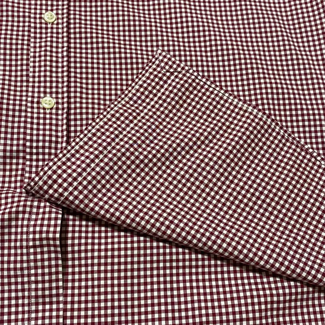 Beautiful condition Ralph Lauren Gingham Check Long Sleeve BD Shirt Pony Logo Embroidered Red