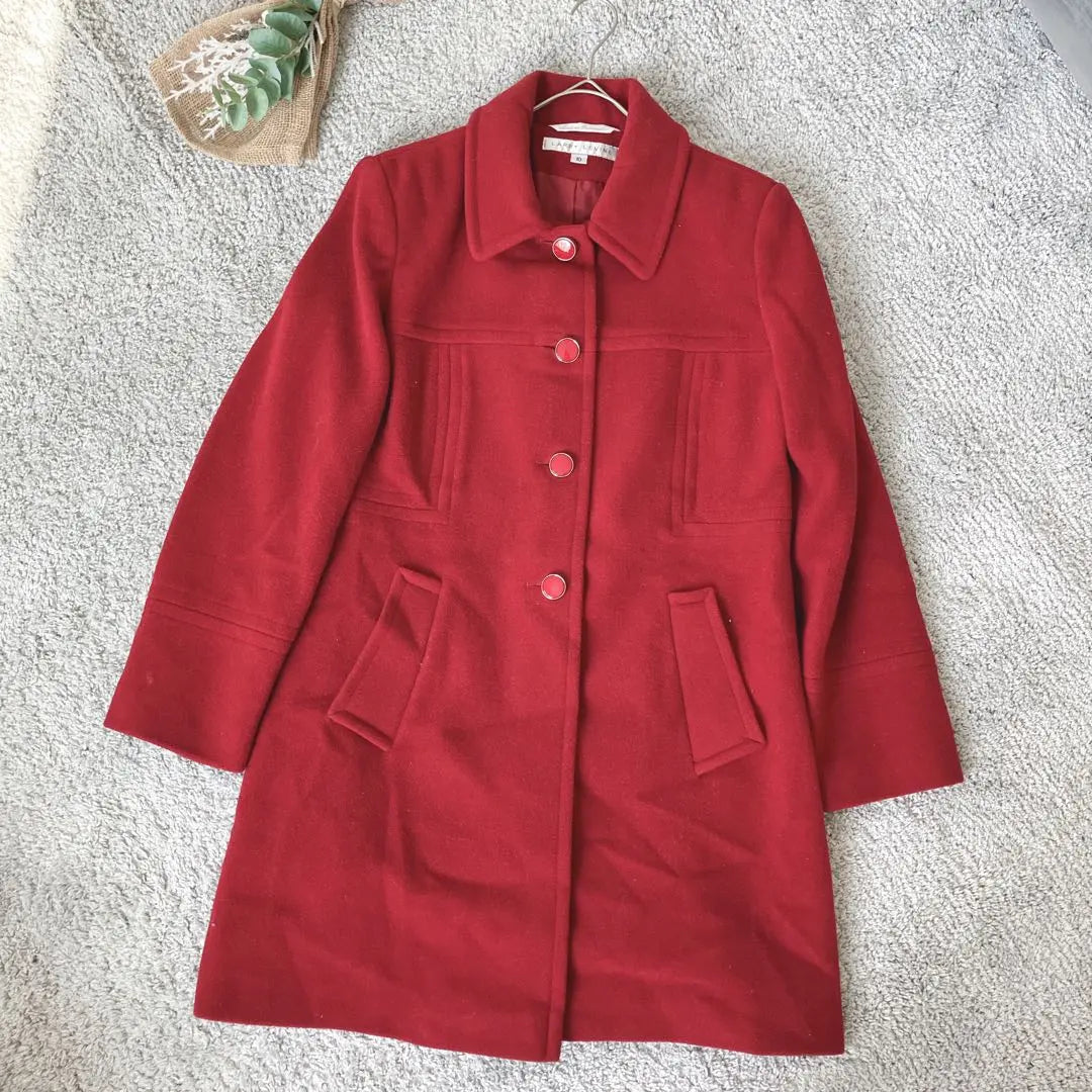 A2522 [LARRY SUNNE] Red/Buttoned Wool Coat/Elegant/Color