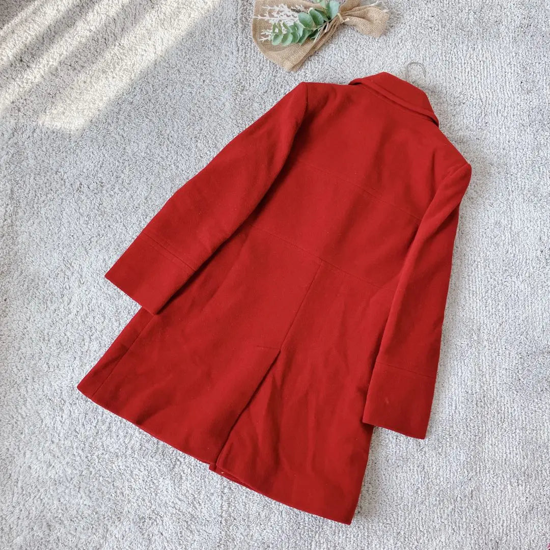 A2522 [LARRY SUNNE] Red/Buttoned Wool Coat/Elegant/Color