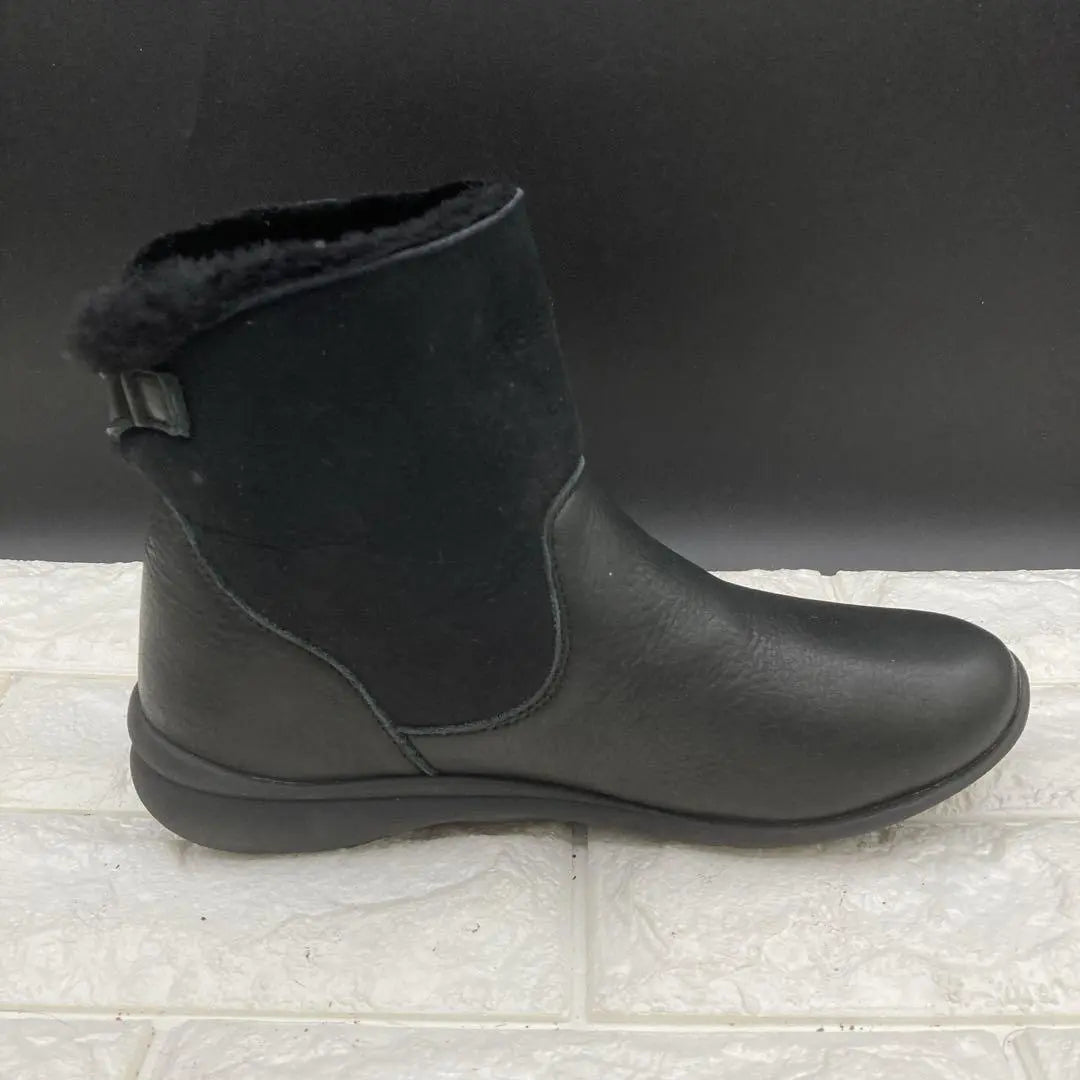 ❤Buen estado❤Botas cortas REGAL con cinturón de piel de oveja color negro