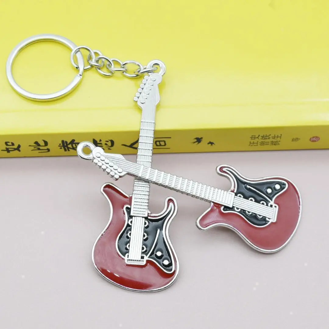 [Price reduction] New keychain, guitar, bag, red, key, key ring, ③