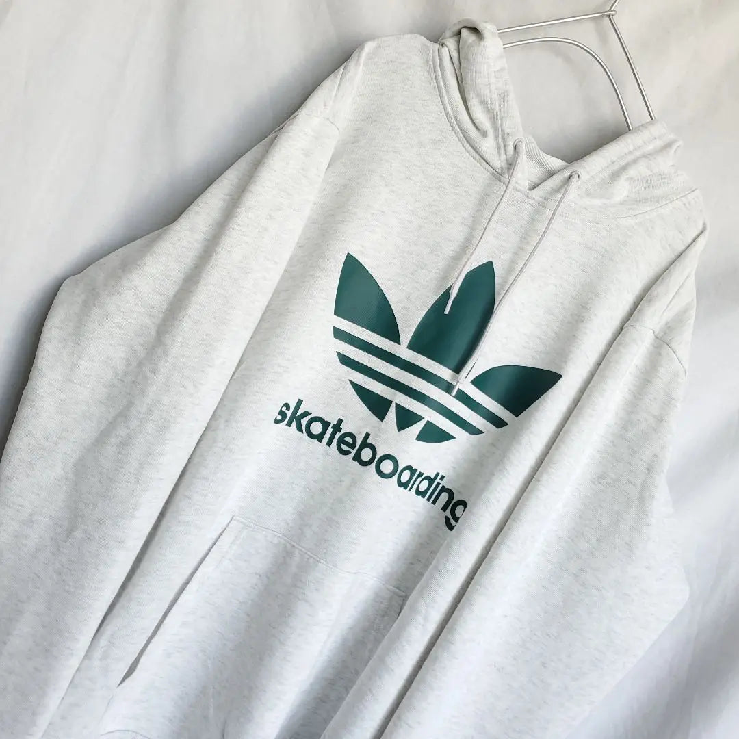 adidas hoodie marbled skateboard green long sleeve big logo