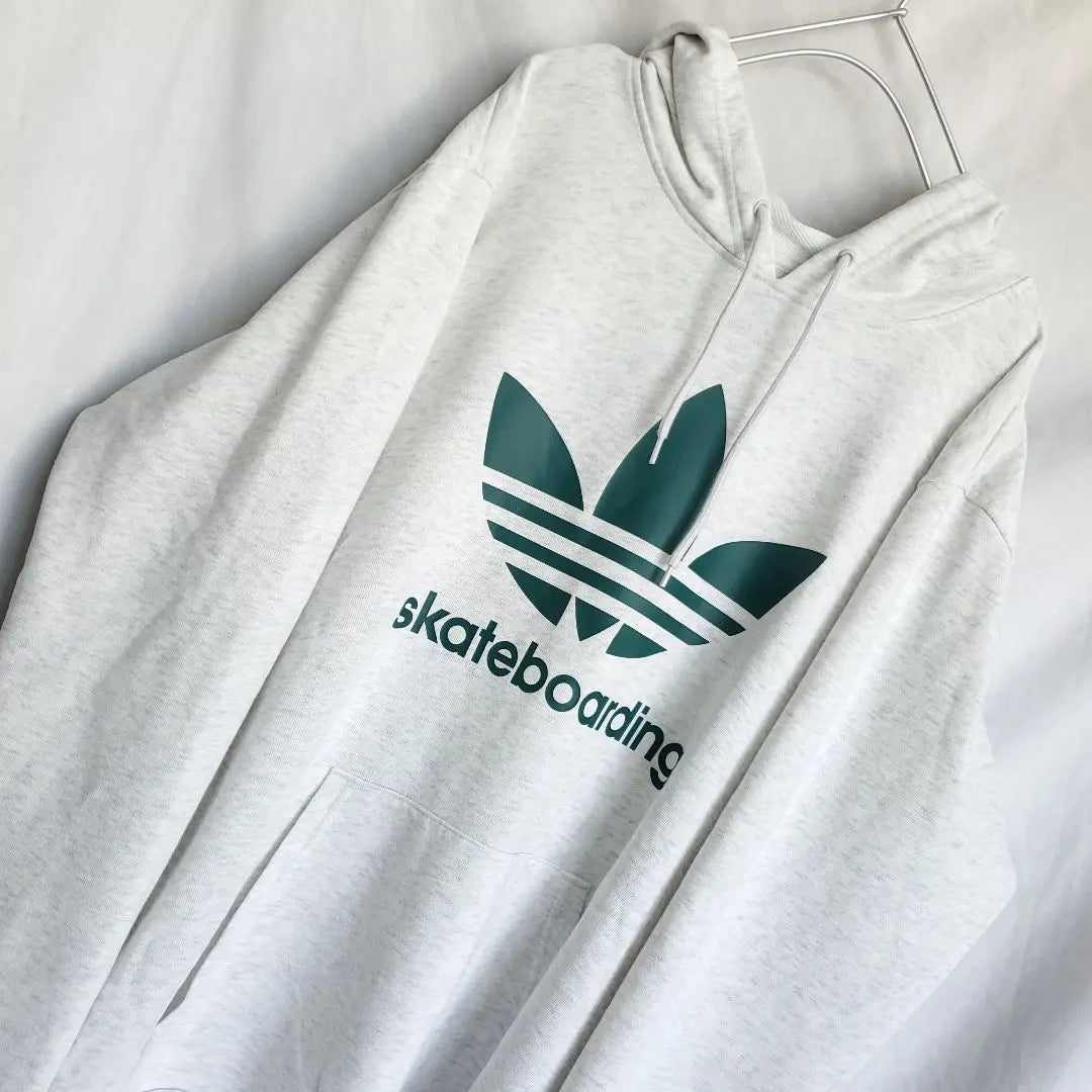 adidas hoodie marbled skateboard green long sleeve big logo