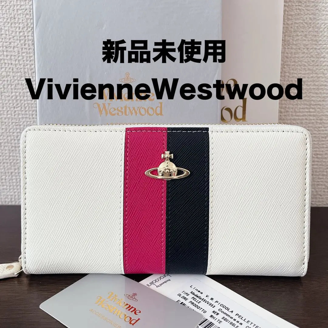 Brand new, unused, Vivienne's long wallet, white, 55VV353, men's, women's