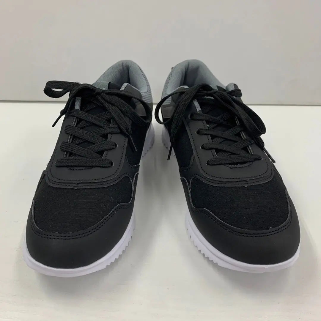 Men's ☆ Lightweight / Wide / Highly Bend / Thread Sneakers / 27cm ☆ Black Black