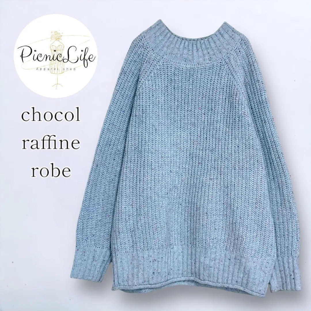 [Chocolafine Robe] Multicolor Knit Sweater Long Sleeve Bottle Neck Wash | 【ショコラフィネローブ】マルチカラーニットセーター 長袖 ボトルネック 洗える