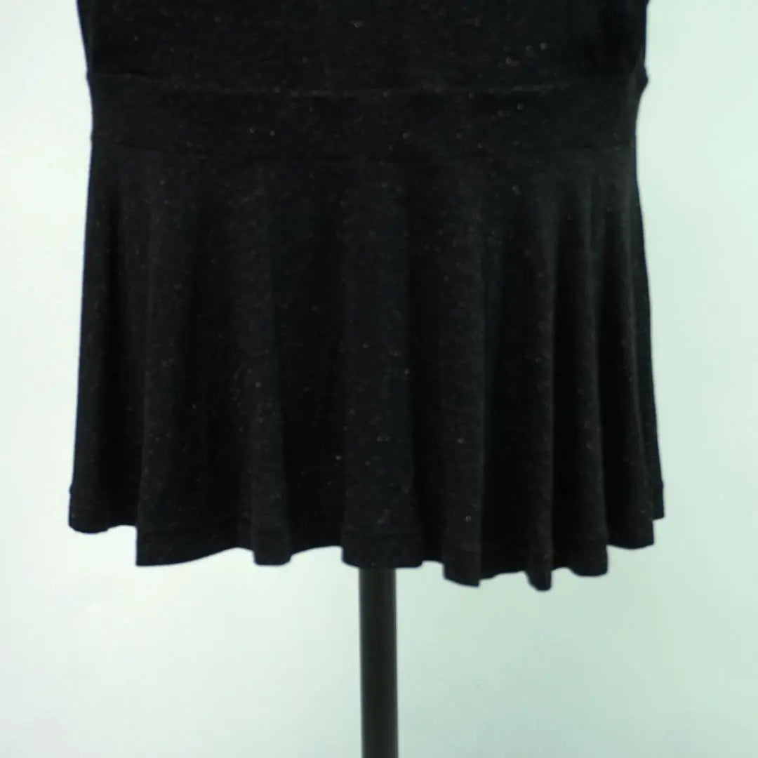 Beautiful condition Sea Bike Roe Glitter Short-sleeved Ruffled Dress Black Size S*OC235