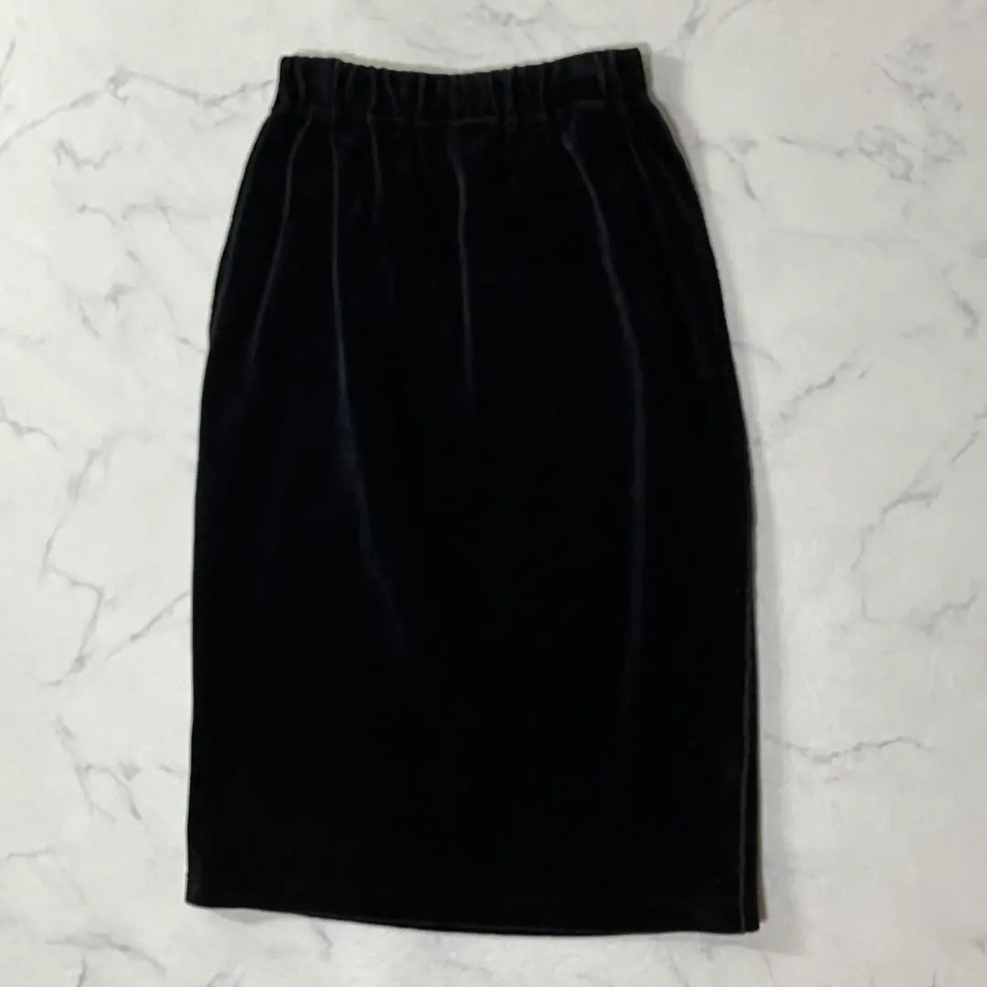 SONIA RYKIEL Made in France Elastic Waist Velour Knee Length Skirt