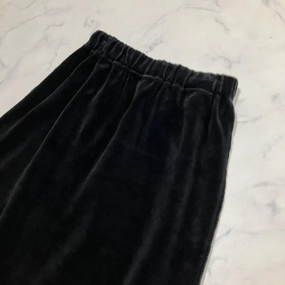 SONIA RYKIEL Made in France Elastic Waist Velour Knee Length Skirt