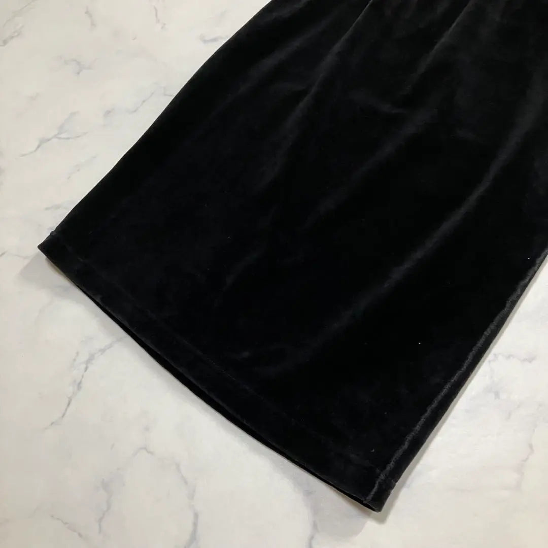 SONIA RYKIEL Made in France Elastic Waist Velour Knee Length Skirt