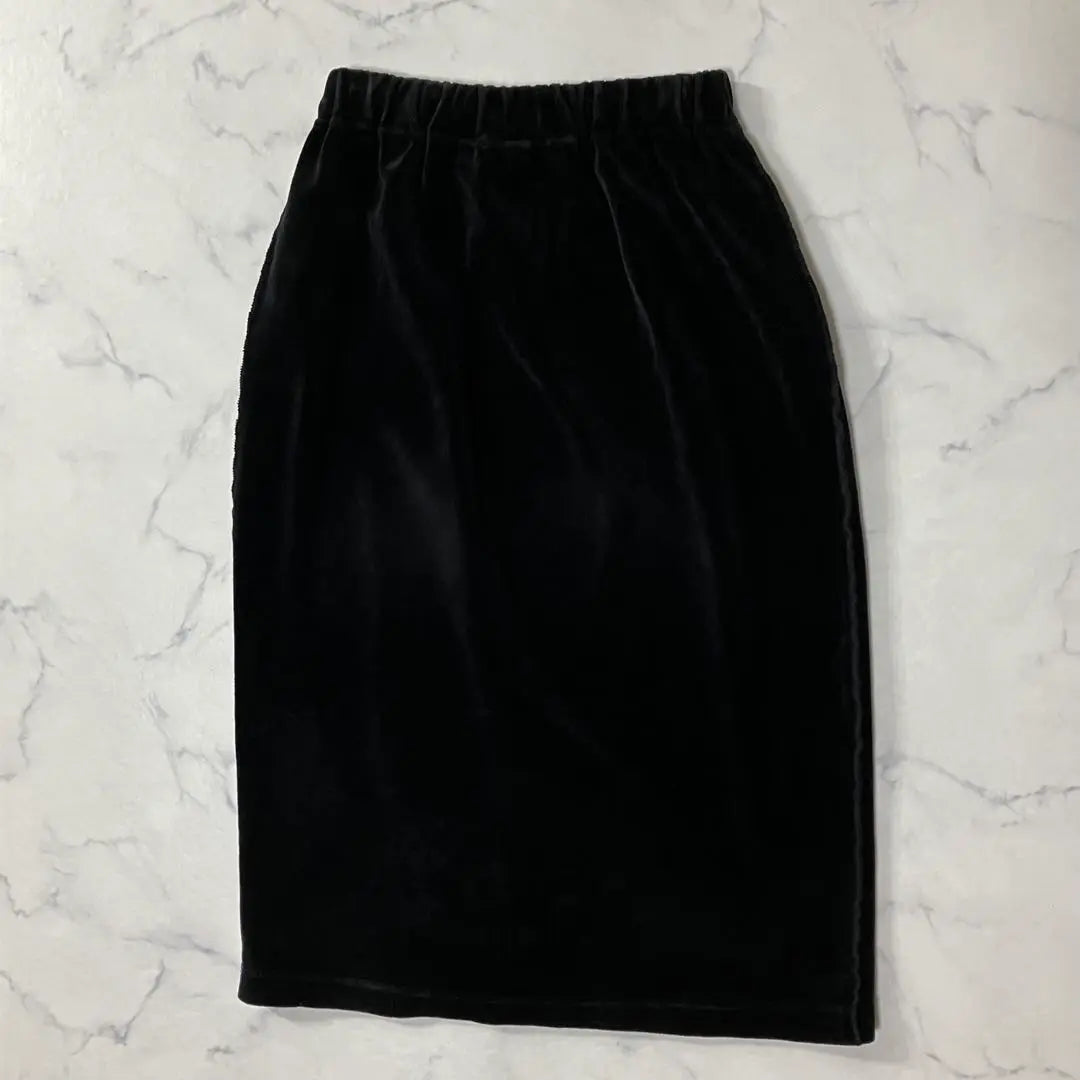 SONIA RYKIEL Made in France Elastic Waist Velour Knee Length Skirt